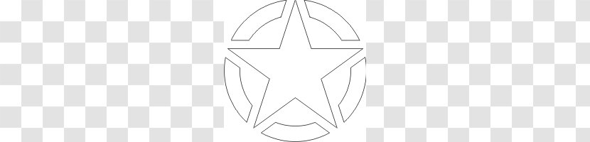 Line Angle Point Black And White Area - Art - Military Stars Cliparts Transparent PNG