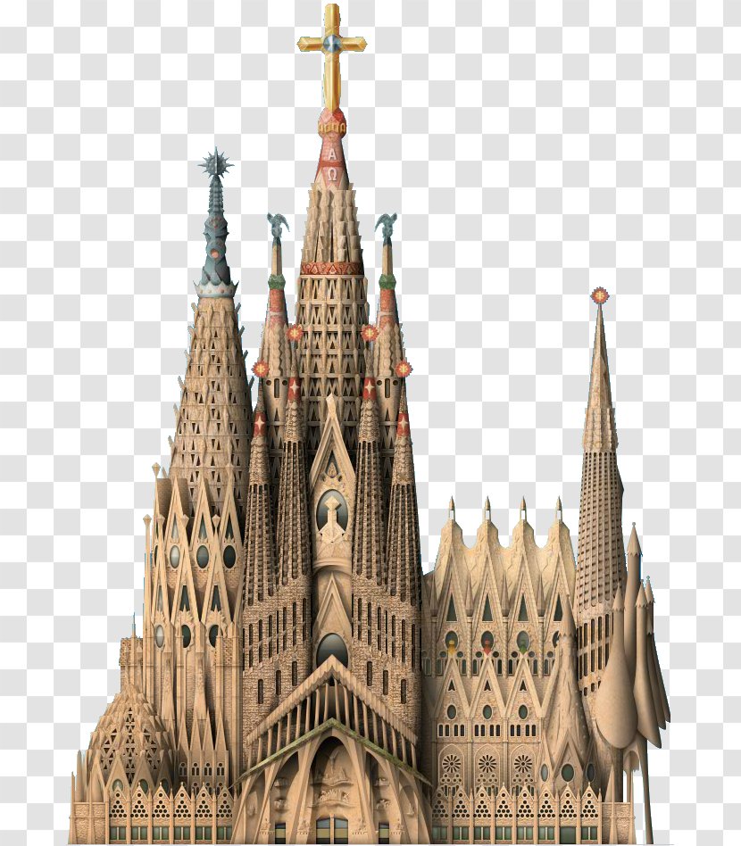 Sagrada Família Wiki Steeple Spire Landmark - Gothic Architecture - Byzantine Transparent PNG