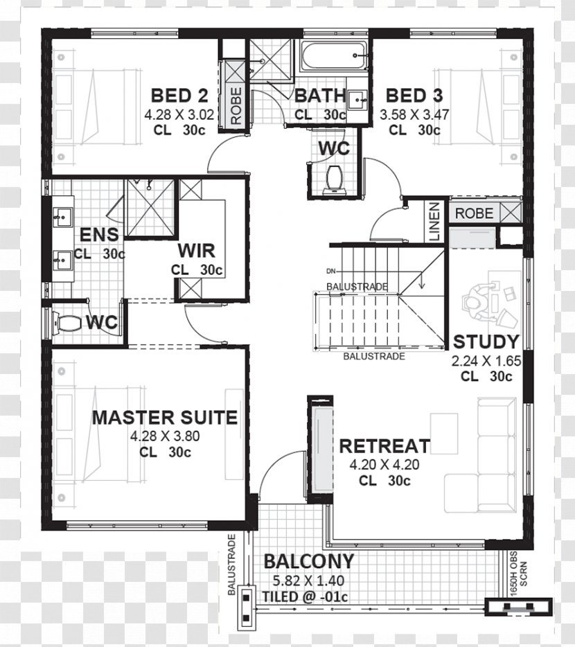 Floor Plan House Design Storey Technical Drawing - Text Transparent PNG