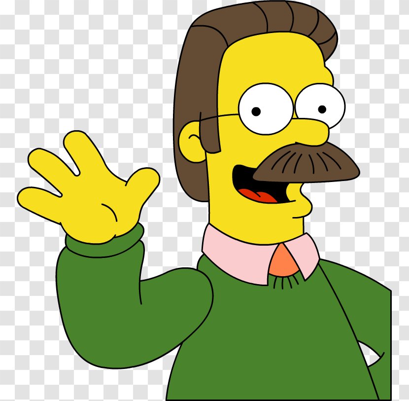 Ned Flanders Homer Simpson Bart Marge Lisa - Happiness Transparent PNG