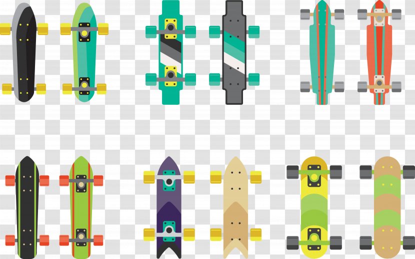 Skateboarding Longboard Euclidean Vector - Vectorbased Graphical User Interface - Cartoon Skateboard Transparent PNG