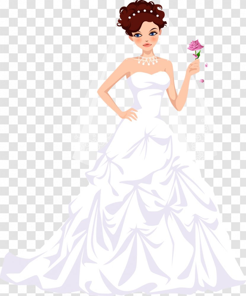 Bride Wedding Dress Vecteur - Frame - Vector Beautiful Transparent PNG