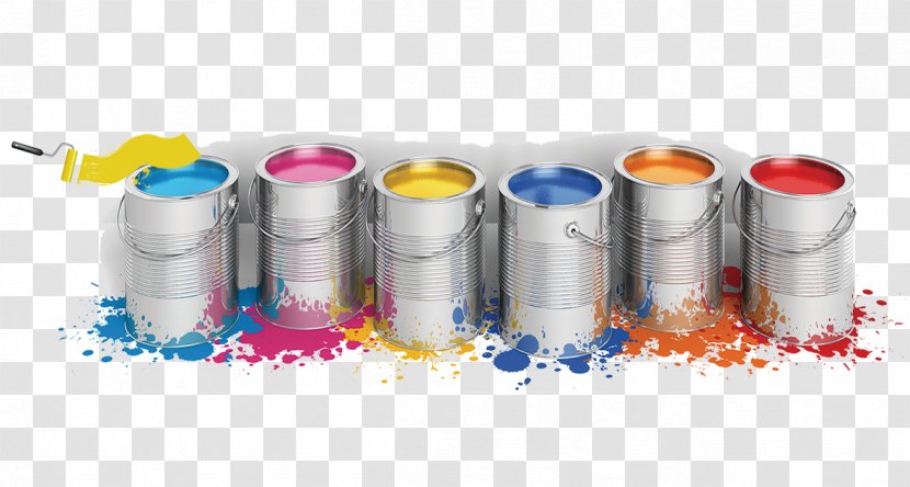 Paint Roller Color Oil Brush - Decorative Bucket Transparent PNG
