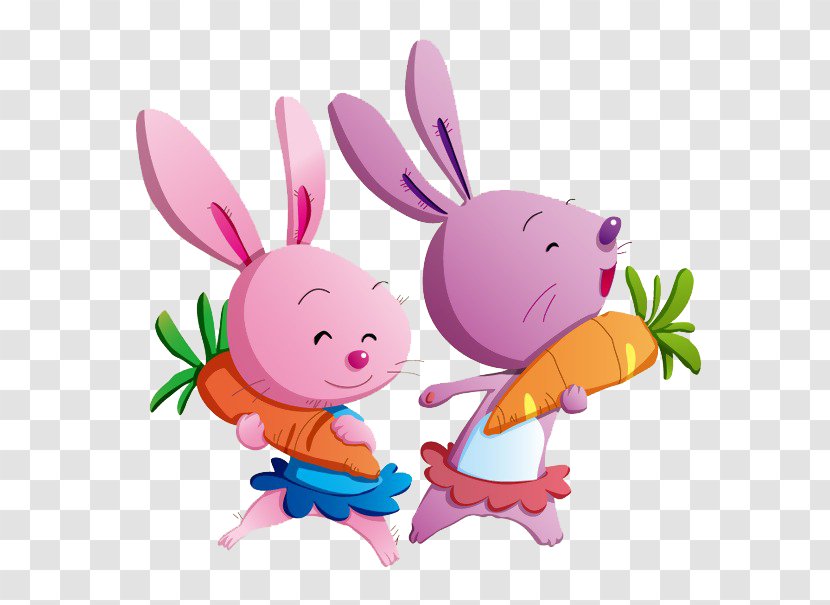 Cartoon Child Rabbit Carrot - Animal - Na Luobu Transparent PNG
