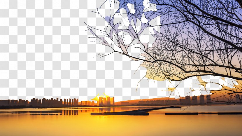 Jinyang Lake Taiyuan Sunset Wallpaper - Water - Shanxi At Dusk Six Transparent PNG