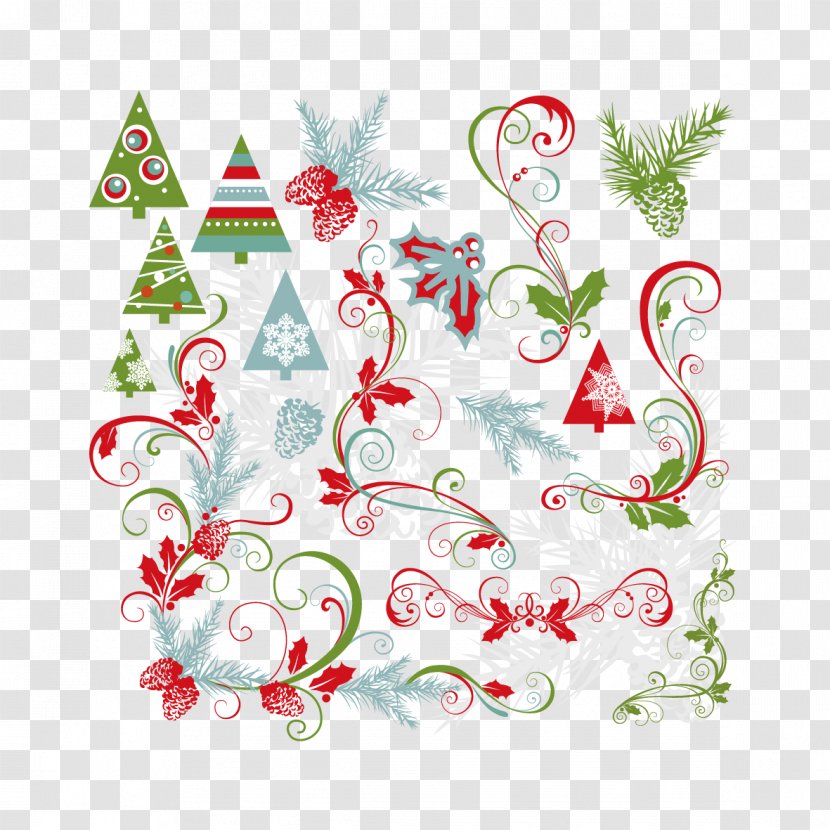 Christmas Royalty-free - Holiday Ornament - Vector Trees And Decorative Patterns Transparent PNG