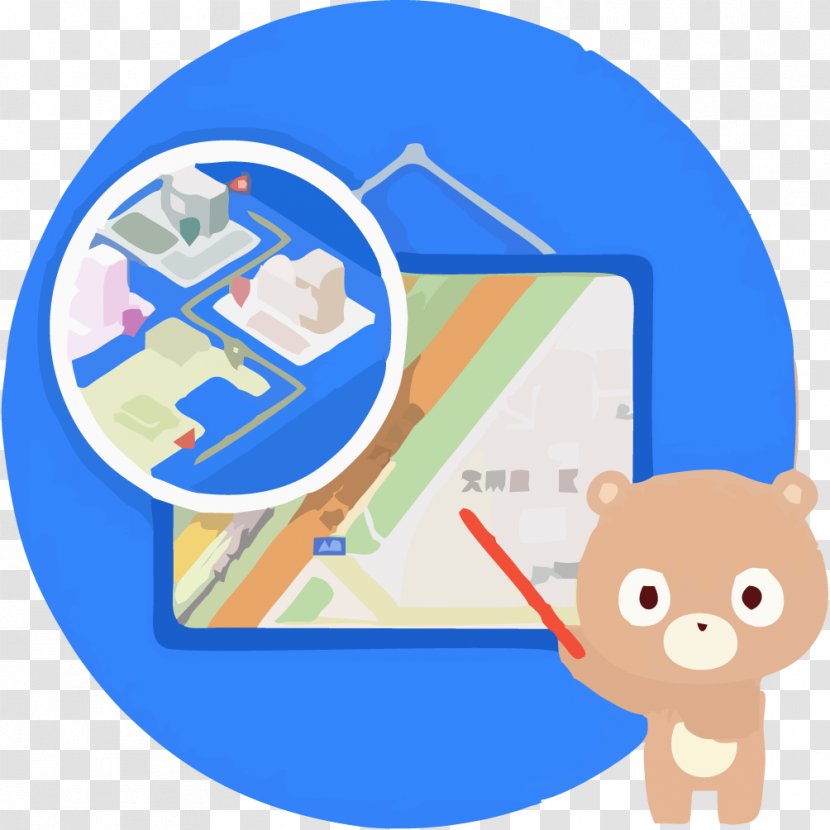Baidu Maps Navigation Mobile App - Flower - Bear With Map Transparent PNG