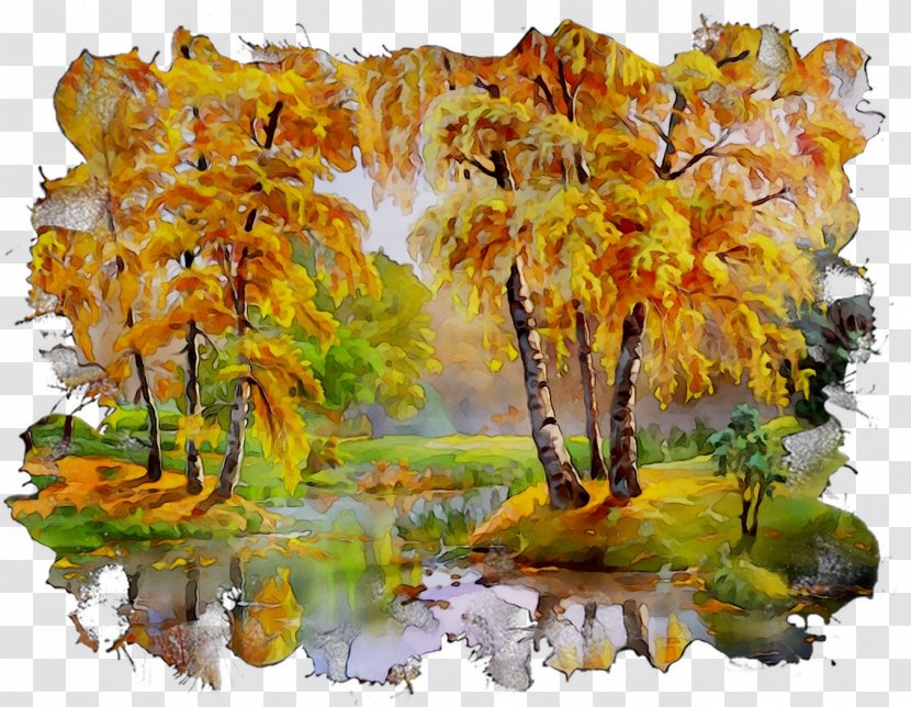 Watercolor Painting Yellow Autumn - Plant - Paint Transparent PNG