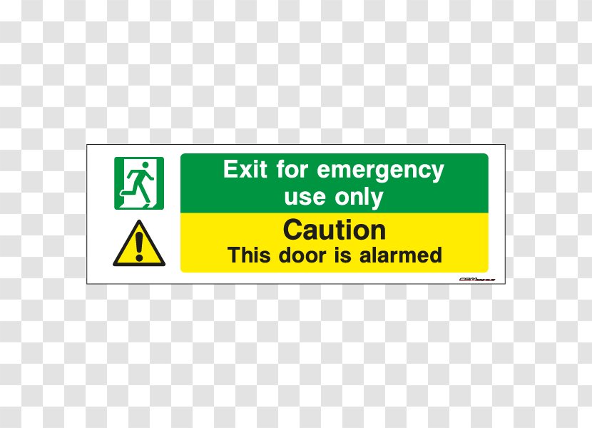 Door Emergency Exit Yellow Alarm Device - Sign - Outdoor Advertising Panels Transparent PNG