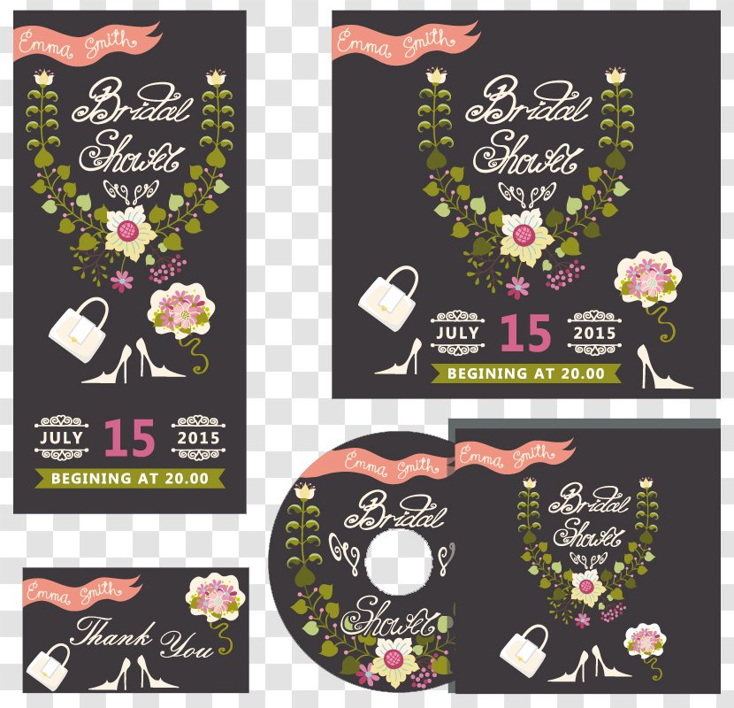 Floral Wedding Invitation Card Design Vector Material - Product - Pink Transparent PNG