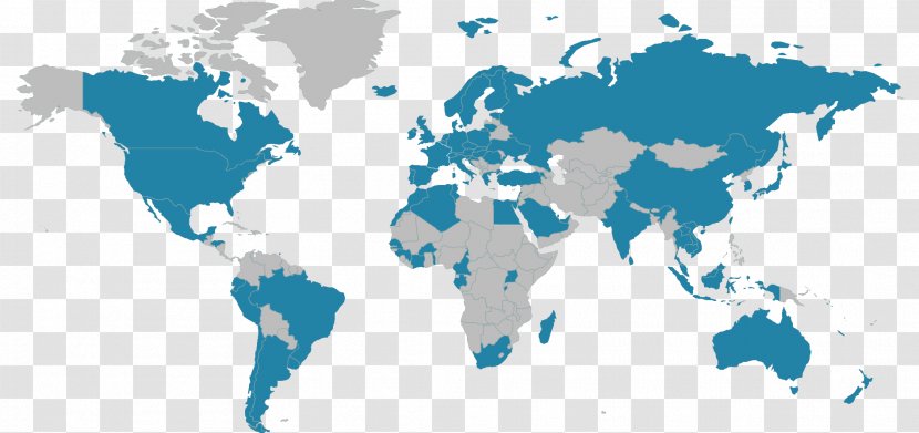 World Map Mapa Polityczna - Blue Transparent PNG