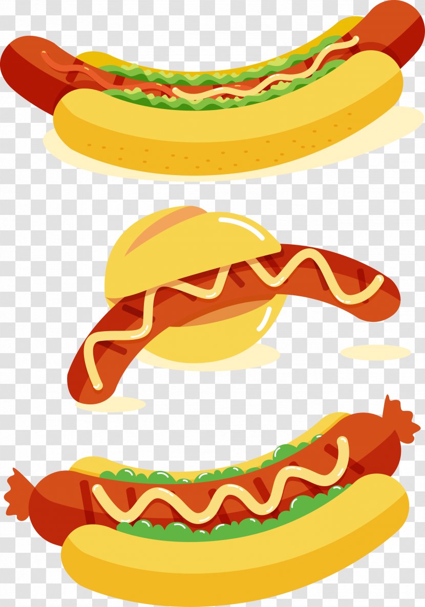 Hot Dog Bratwurst Sausage Fast Food - Finger - Vector Transparent PNG