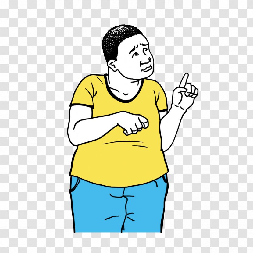 Cartoon Facial Expression Yellow Finger Arm - Joint - Hand Gesture Transparent PNG