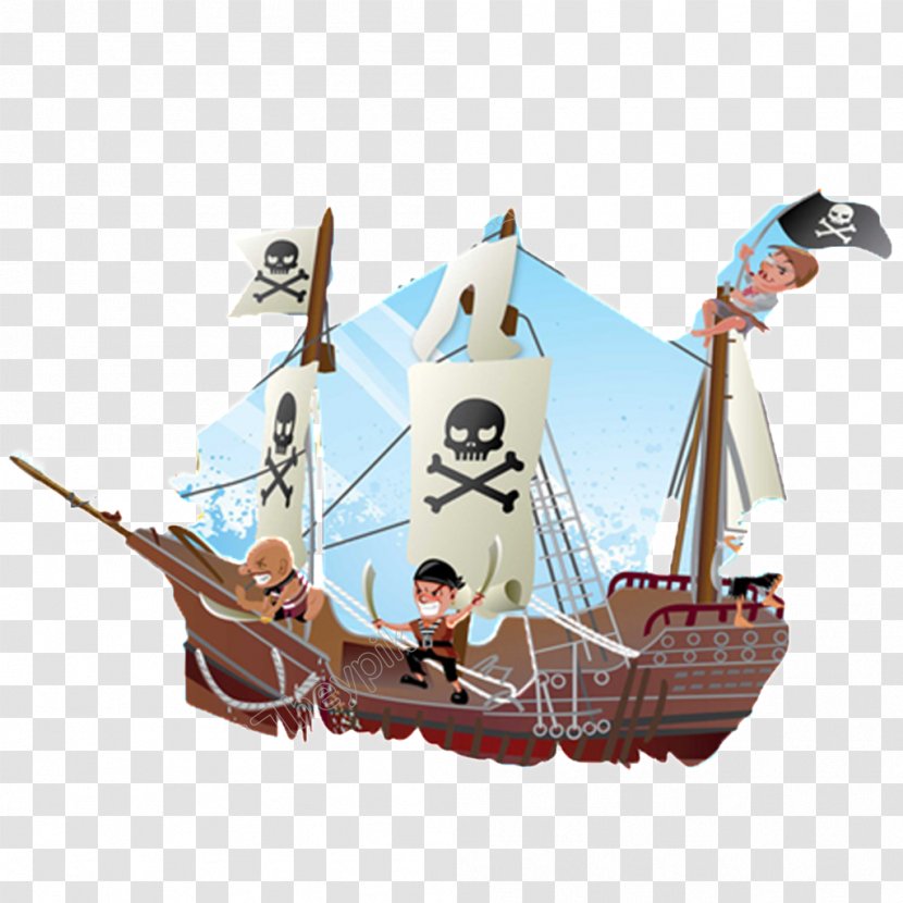 Cartoon Image Vector Graphics Pirate - Columbus Day - Boat Ship Transparent PNG
