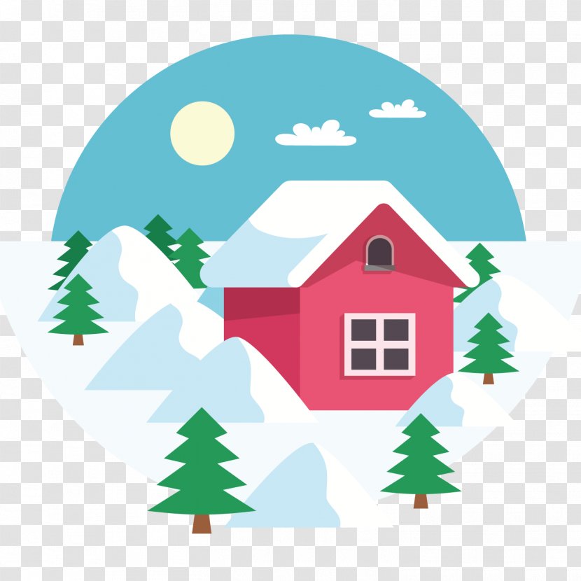 Daxue Winter Clip Art - Red House Transparent PNG