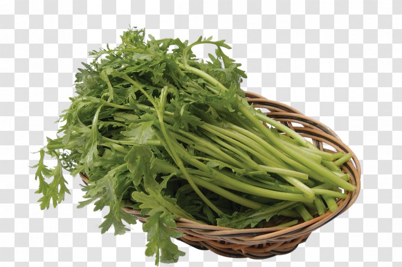 Glebionis Coronaria Hot Pot Vegetable Eating - Cooking - Bamboo Basket Of TongHao Transparent PNG