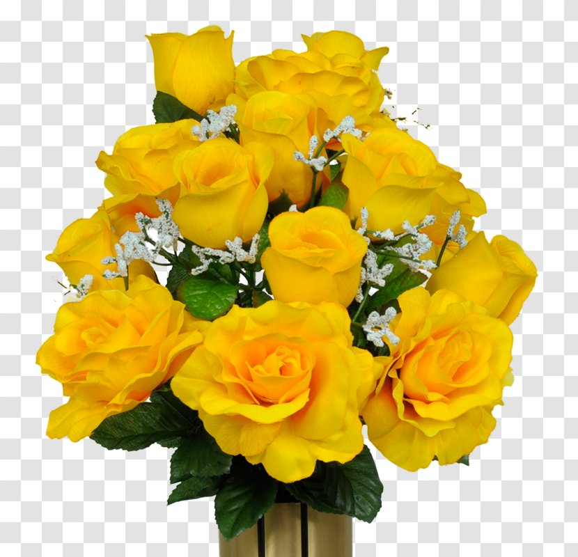 Rose Yellow Flower Heart Vase - Lavender Transparent PNG