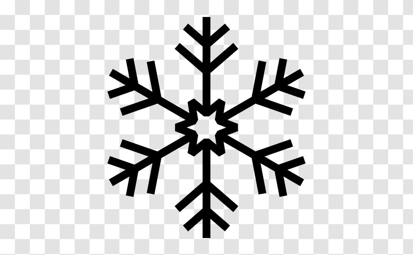 Snowflake Hexagon Symbol - Black And White Transparent PNG
