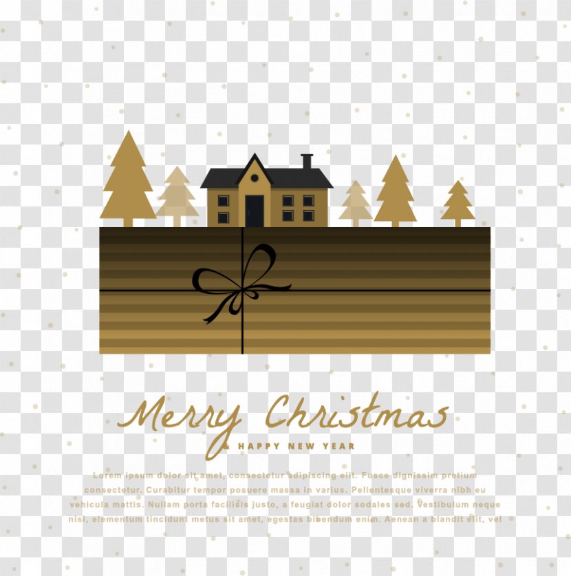 Flat Design - House - A Small Town On The Gift Box Transparent PNG