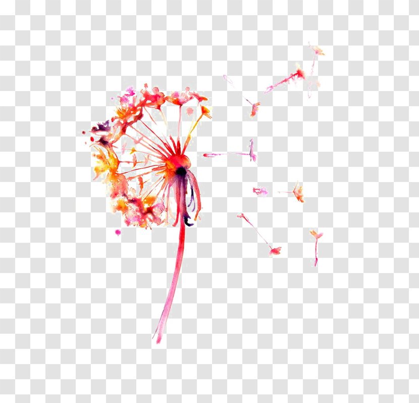 Watercolor Painting Drawing Dandelion Printmaking - Silhouette Transparent PNG