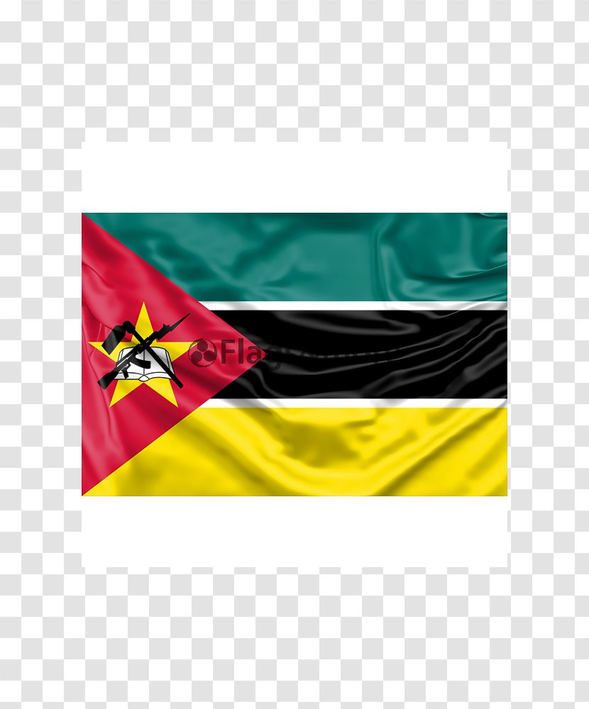 Flag Cartoon - Mozambique - Yellow Polyester Transparent PNG