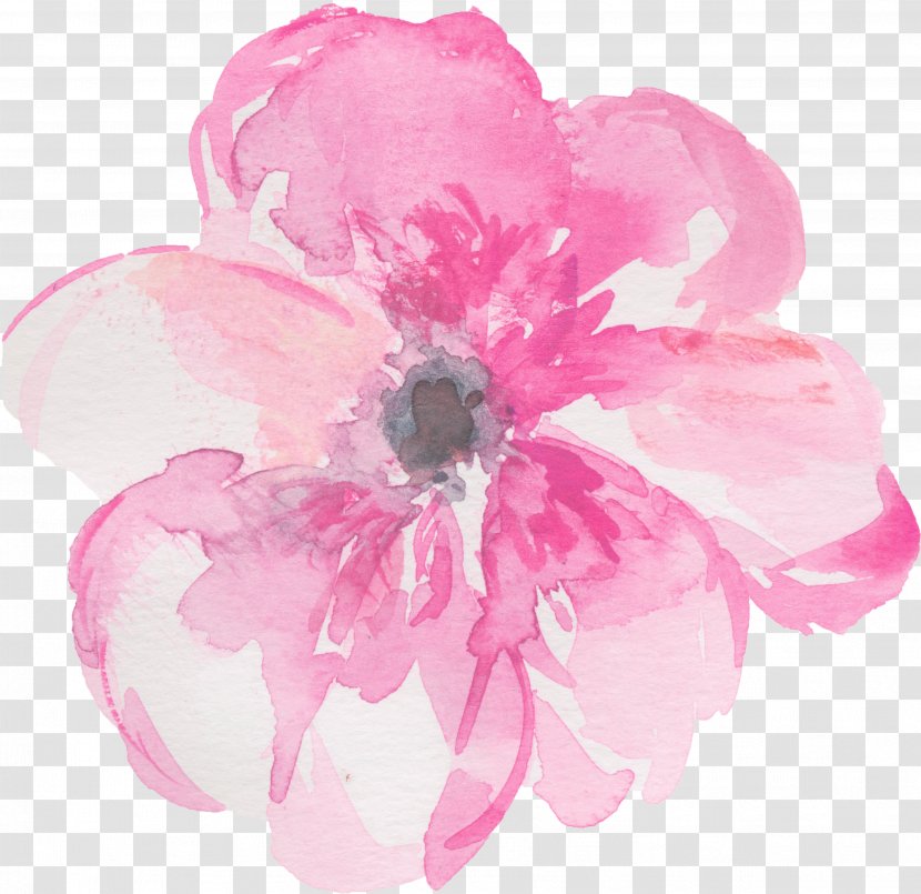Watercolour Flowers Watercolor Painting Clip Art - Magenta - Pink Hand-painted Transparent PNG