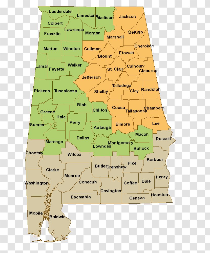 Coosa County, Alabama Etowah Escambia Map Geography - Of Transparent PNG