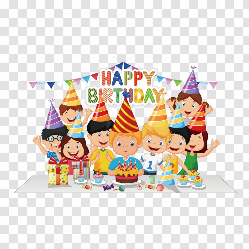 Birthday Cake Party Cartoon Transparent PNG