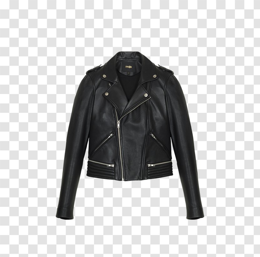 Leather Jacket Flight Zipper - Pocket Transparent PNG