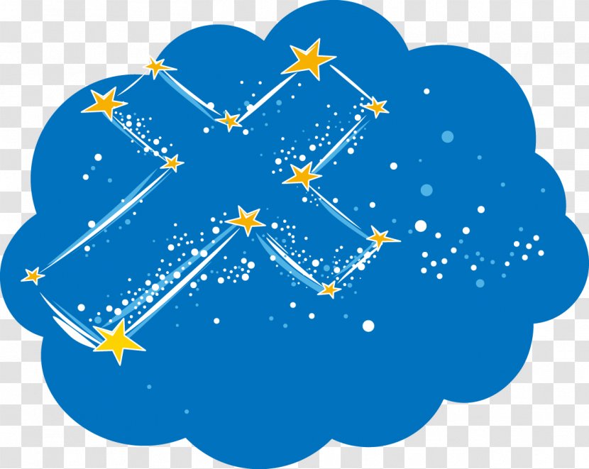 Cartoon Star - Blue - Cute Cloud Transparent PNG