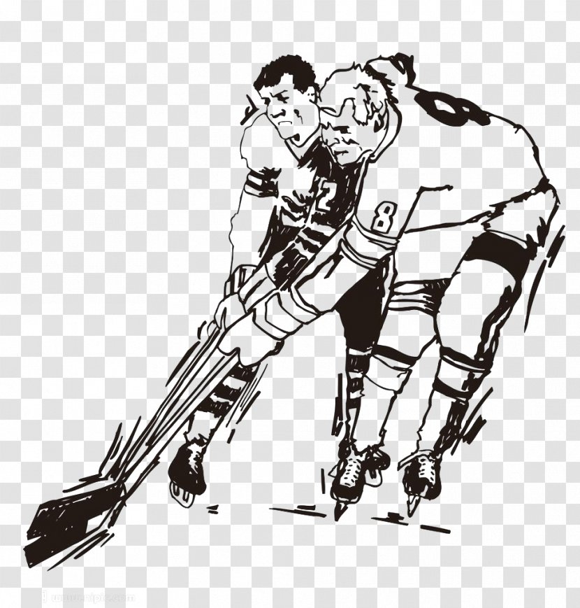 Ice Hockey Sport - Material - Two Men Playing Transparent PNG