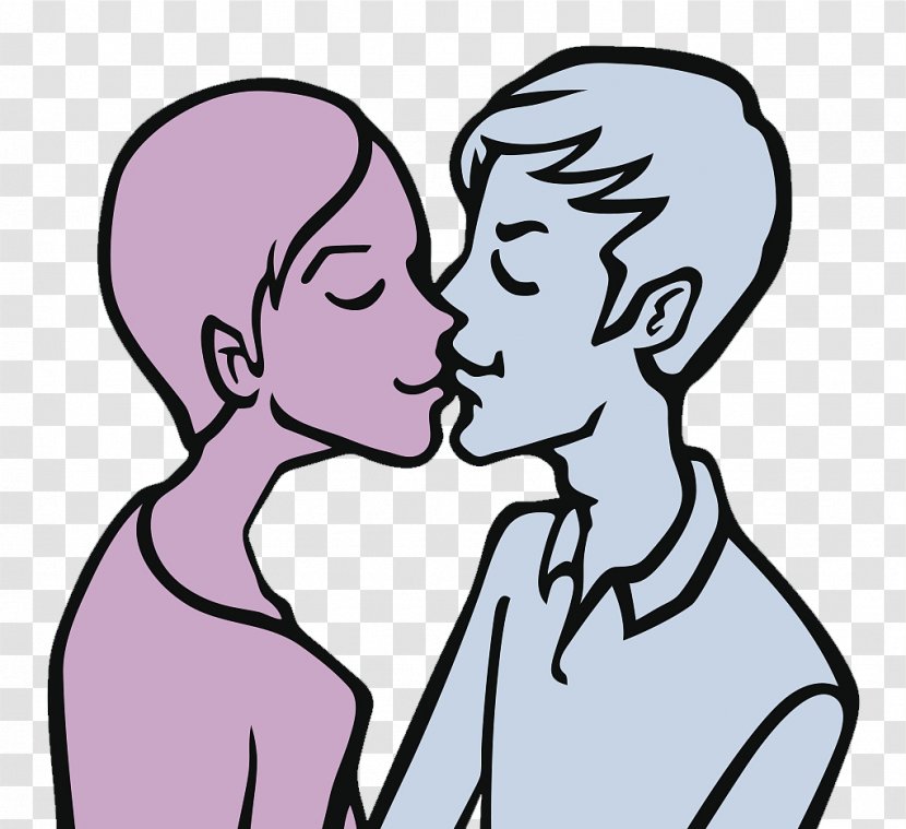 Clip Art - Frame - Vector Character Illustration, Two People Kiss Transparent PNG