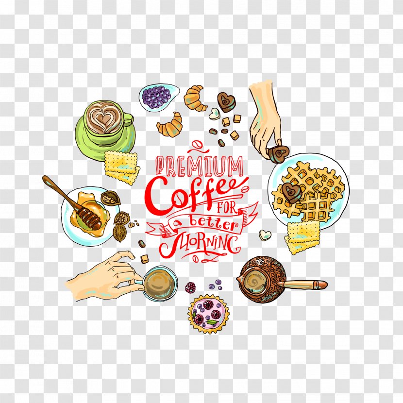 Coffee Croissant Cafe Breakfast Food - Free Download Transparent PNG