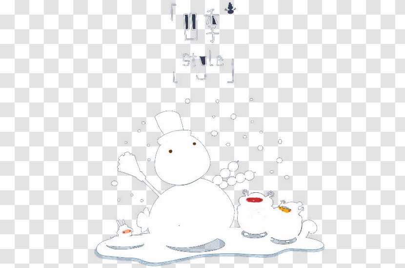 Bird White Cartoon Pattern - Snowman - Four Seasons Winter Transparent PNG