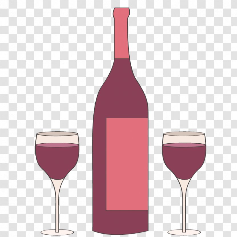 Red Wine Bottle Alcoholic Beverage - Stemware - Vector Bottles Transparent PNG