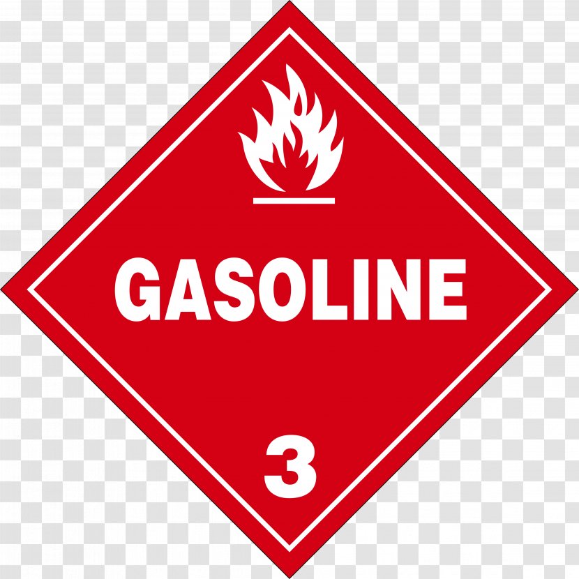 Dangerous Goods HAZMAT Class 3 Flammable Liquids Transport Combustibility And Flammability - Brand - Placards Transparent PNG