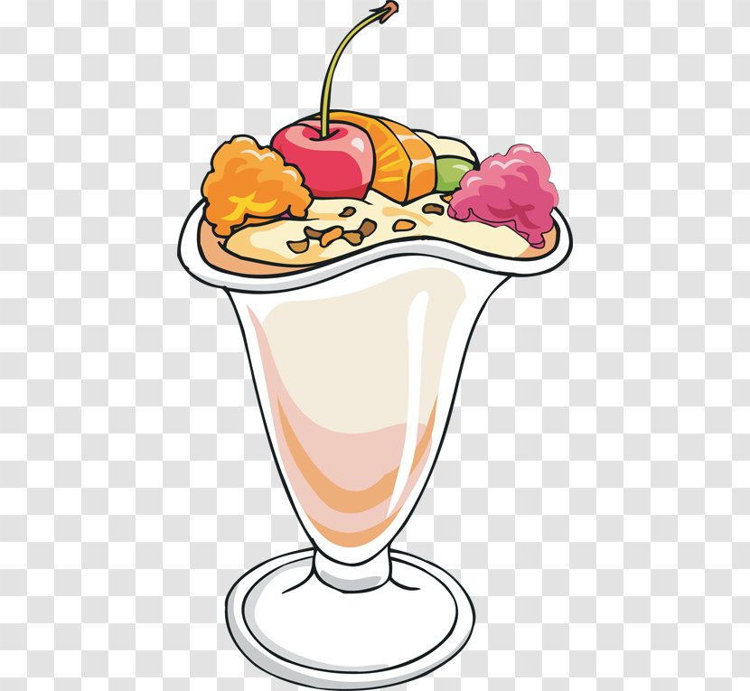 Ice Cream Sundae Milkshake Clip Art - Knickerbocker Glory - Fruit Dessert Cliparts Transparent PNG