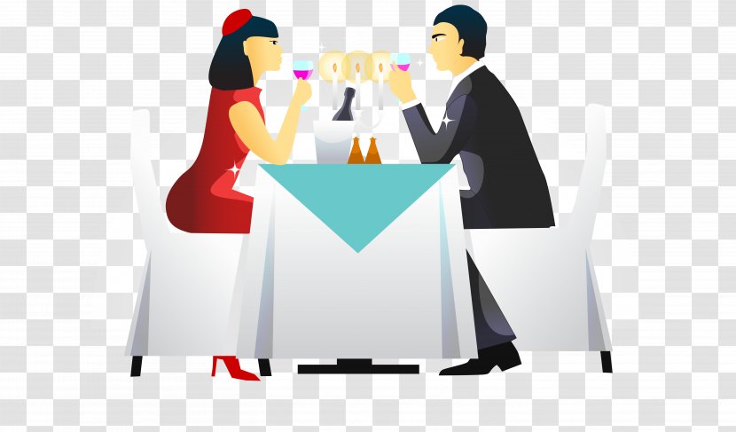 Supper Drawing Romance - Human Behavior - Dating Men And Women Vector Transparent PNG
