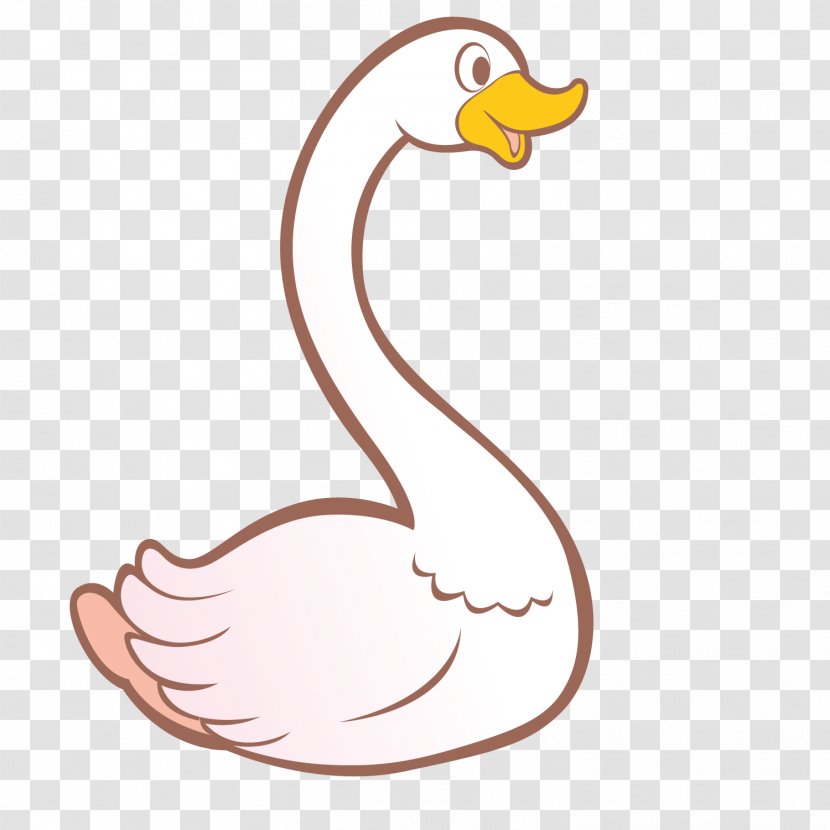 Swan Duck Domestic Goose - Area - Cartoon Big White Transparent PNG