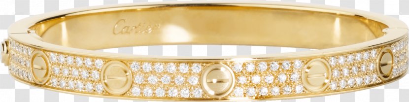 Love Bracelet Cartier Carat Diamond - Silver Transparent PNG