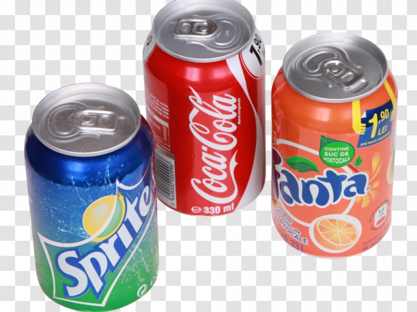 Fizzy Drinks Sprite Coca-Cola Fanta Carbonated Water - Tin Can Transparent PNG