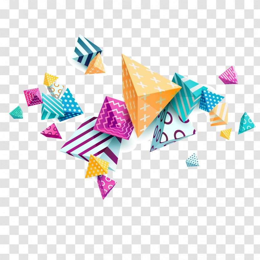 Adobe Illustrator Triangle - Color - Pattern ThreeDimensional Vector Material Transparent PNG