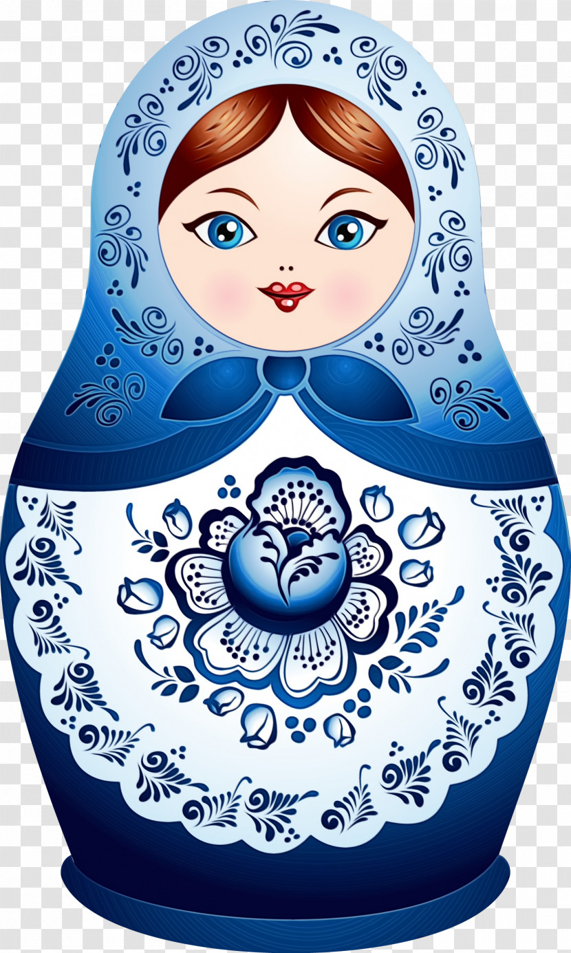 Blue Ceramic Doll Porcelain Transparent PNG