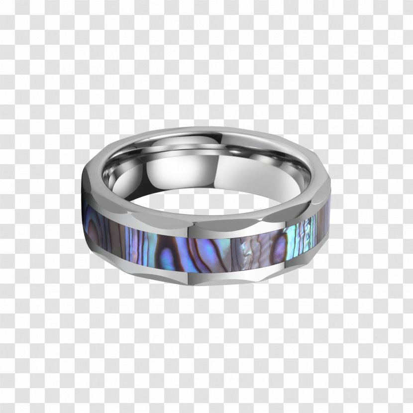 Wedding Ring Inlay Amethyst Platinum - Ceramic - Abalone Shell Transparent PNG