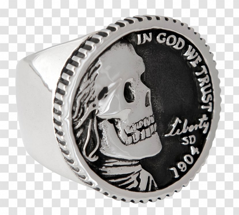 Silver Body Jewellery Coin Skull Transparent PNG
