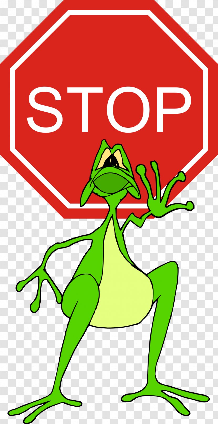 Stop Sign Traffic Clip Art - Area - Frog Transparent PNG