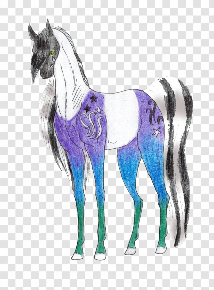 Mustang Stallion Illustration Pack Animal Purple - Field Of Forget Me Nots Transparent PNG