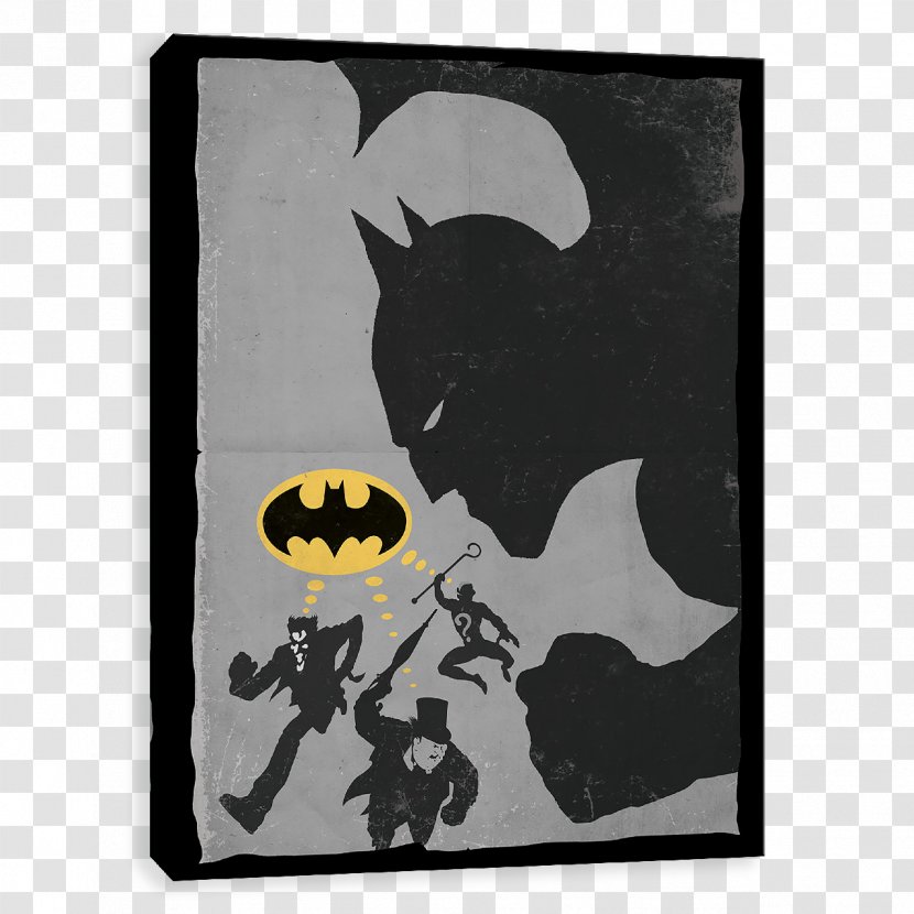 Batman Canvas Print DC Comics Joker - Bat - Black Panther Paw Logo Transparent PNG