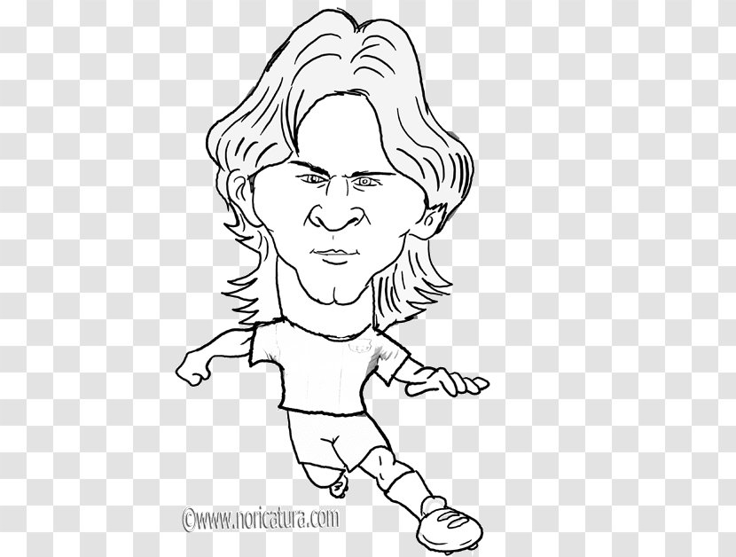 Drawing Line Art Football Player Caricature Illustration - Tree - Caricatura Messi Transparent PNG