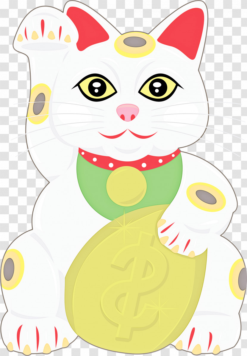 Cat Yellow Cartoon Whiskers Small To Medium-sized Cats Transparent PNG